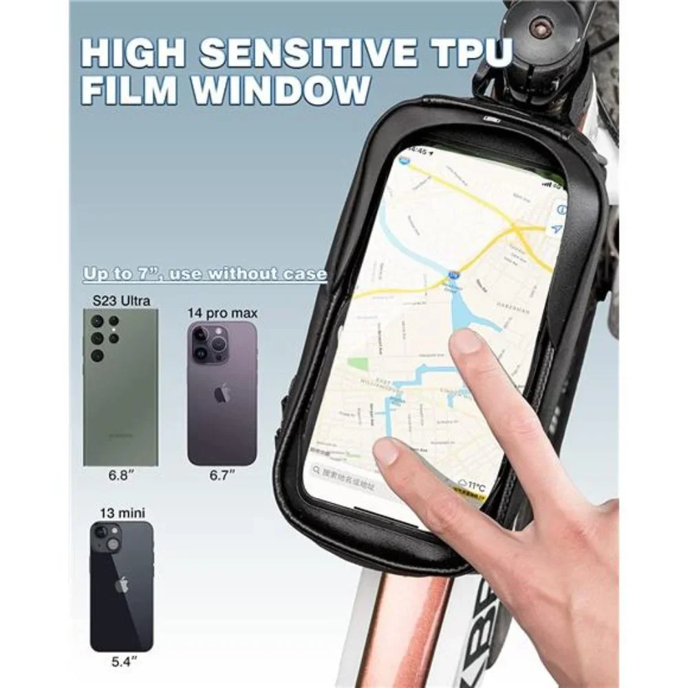 Waterproof Bike Phone Mount Top Tube Case Holder Accessories Cycling Pouch